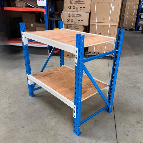 Masa de lucru industriala cu placaj L1000 x D600 x H1000mm-200kg/nivel Blue &amp; White