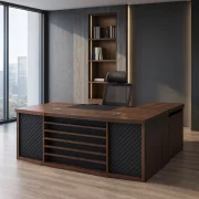 Igazgatoi íróasztal mobil oldalsó szekrénnyel, modern és elegáns dizájn, prémium minőség, méretek 2400*1000*750