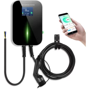 Háromfázisú EV töltőállomás 32A, 22 kW – Bluetooth és LCD kijelzős változat, kábel hossza: 6 m