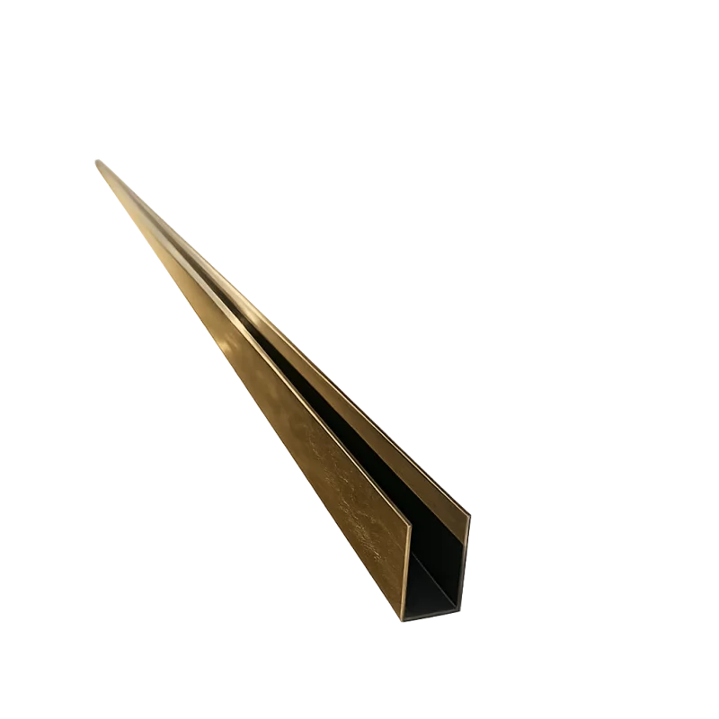 Profil rama aluminiu tip U pentru sticla - Golden 6000*27*17*1.5