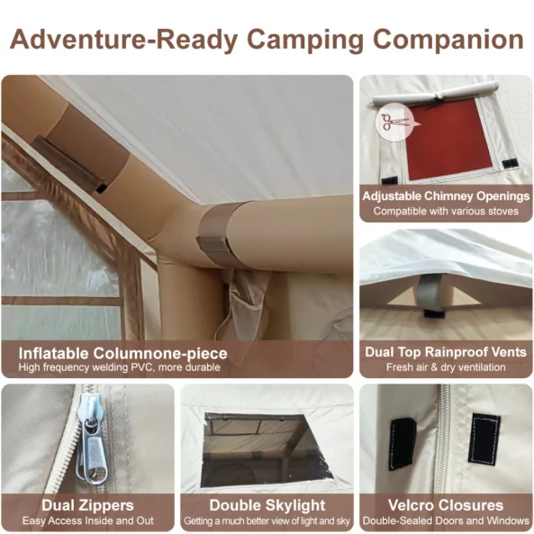 Cort Gonflabil Personalizat din Țesătură Oxford 420D – Confort, Spațiu și Rezistență