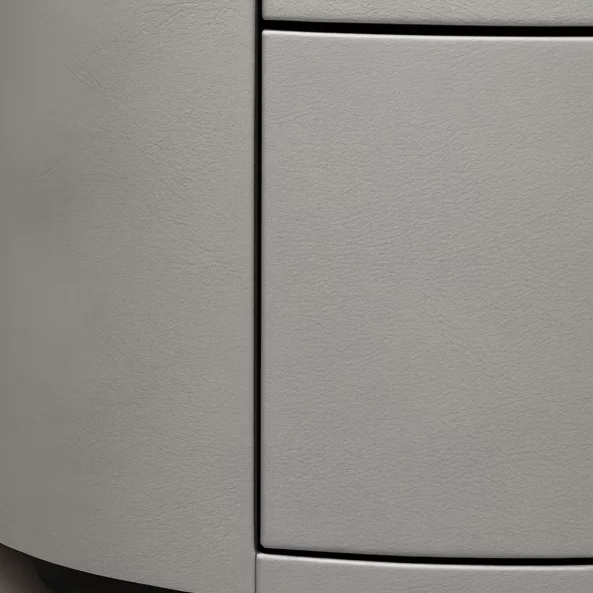 Модерно Многофункционално Нощно Шкафче с 15W Безжично Зареждане, LED Осветление с 3 Цвята и 3 Чекмеджета за Съхранение – СВЕТЛОСИВ