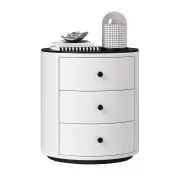 Modern Multifunkcionális Éjjeliszekrény 15W Vezeték Nélküli Töltéssel, 3 Színű LED Világítással és 3 Tárolófiókkal – FEHÉR