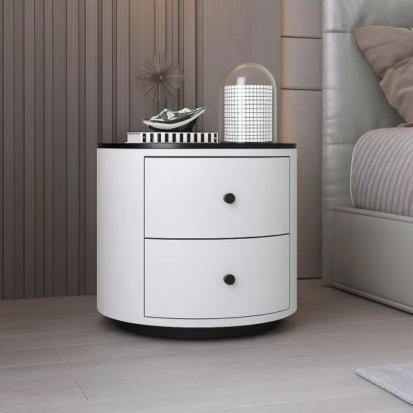 Intelligens éjjeliszekrény 15W vezeték nélküli töltéssel, 3 színű LED világítással és 2 tárolófiókkal