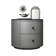 Noptieră Modernă Multifuncțională cu Încărcare Wireless, Iluminare LED și Sistem de Securitate cu Amprentă-LIGHTGRAY