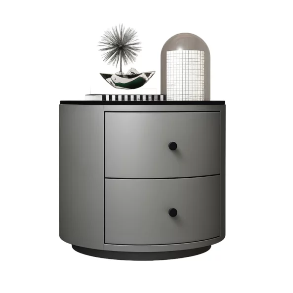 Noptieră Modernă Multifuncțională cu Încărcare Wireless, Iluminare LED și Sistem de Securitate cu Amprentă-LIGHTGRAY