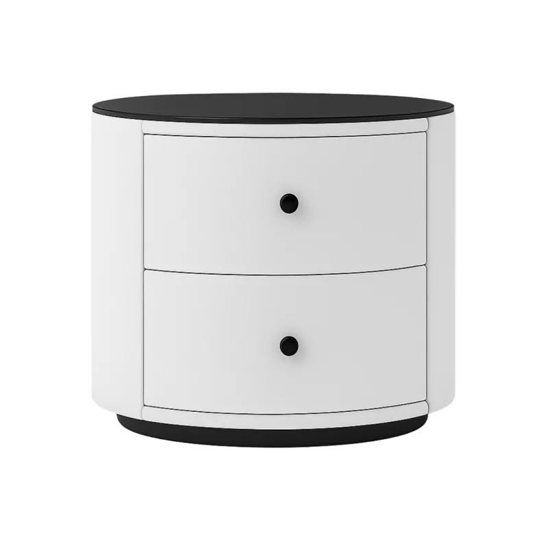 Noptieră Modernă Multifuncțională cu Încărcare Wireless, Iluminare LED și Sistem de Securitate cu Amprentă-WHITE