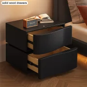 Интелигентно нощно шкафче с LED осветление и 2 чекмеджета - ЧЕРНО