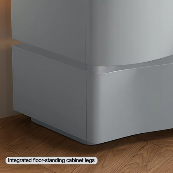 Интелигентно нощно шкафче с LED осветление и 3 чекмеджета – ТЪМНОСИВО