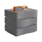 Интелигентно нощно шкафче с LED осветление и 3 чекмеджета – ТЪМНОСИВО