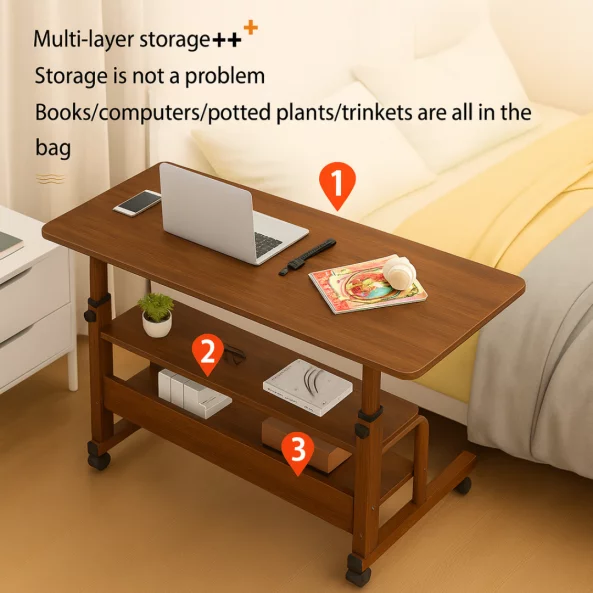 Регулируема маса за лаптоп 80x40x(69-90) см – Орех