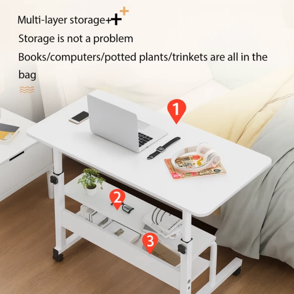 Mesa ajustable para portátil 80x40x(69-90) cm – Blanco