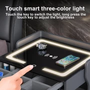 Многофункционална интелигентна нощно шкафче – с безжично зареждане, LED осветление и Bluetooth високоговорител – ТЪМНОСИВО