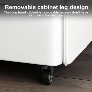 Многофункционална интелигентна нощна масичка – с безжично зареждане, LED осветление и Bluetooth високоговорител – БЯЛА