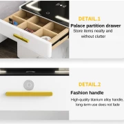 Многофункционална интелигентна нощна масичка – с безжично зареждане, LED осветление и Bluetooth високоговорител – БЯЛА