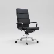 Scaun de birou ergonomic ,reglabil din piele ecologica si cadru din aluminiu ,culoare: negru  ,design modern și elegant ,calitate premium ,dimensiuni 570*535*1070-1130