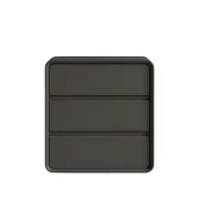 Скрин от MDF и PU кожа – 3 чекмеджета, 55x40x61 см - Тъмносив