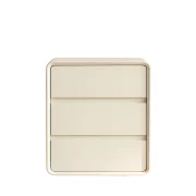 Бял скрин от MDF и PU кожа – с 3 чекмеджета, 55x40x61 см