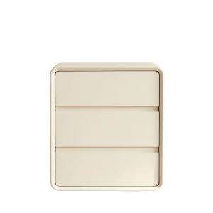 Бял скрин от MDF и PU кожа – с 3 чекмеджета, 55x40x61 см