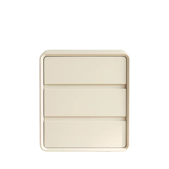 Бял скрин от MDF и PU кожа – с 3 чекмеджета, 55x40x61 см