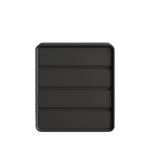 Скрин от MDF и PU кожа – 4 чекмеджета, 55x40x81 см - Тъмносив