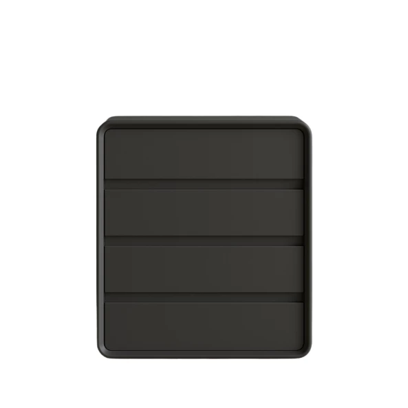 Скрин от MDF и PU кожа – 4 чекмеджета, 55x40x81 см - Тъмносив