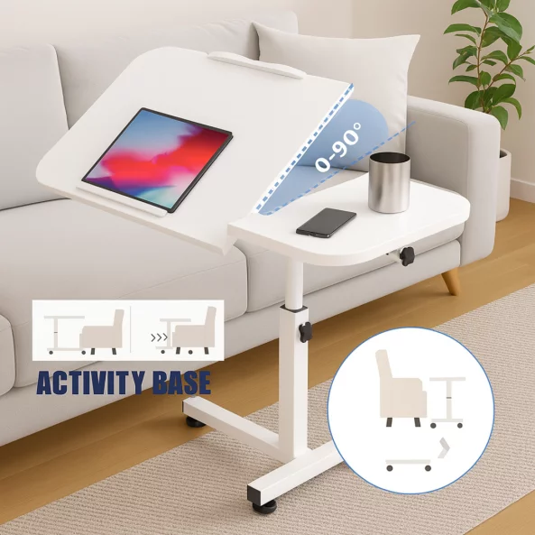 Mesa ajustable para portátil – 60×40×(27–40) cm – BLANCA