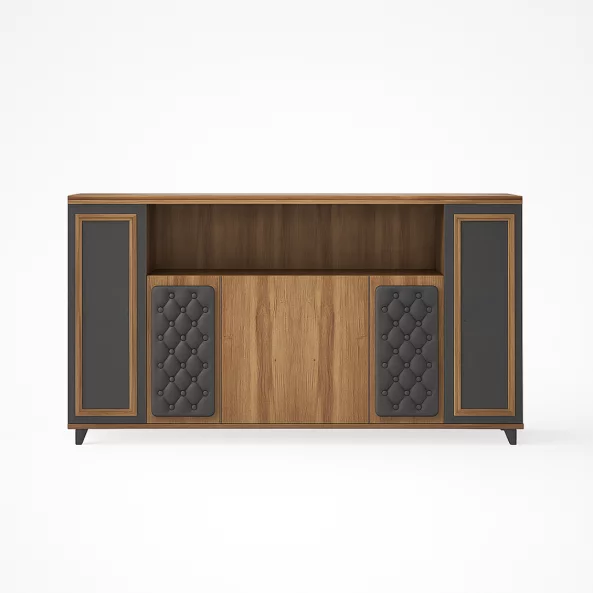 Modern irodai könyvszekrény – elegáns design, méretek: W2400D400H1250