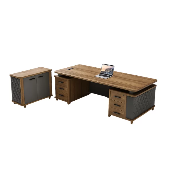 Birou directorial cu dulap lateral mobil-design elegant ,dimensiuni W1800*D900*H750