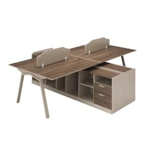 Оперативно бюро, работна станция за 4 души с дълъг страничен шкаф W2800D2400H750