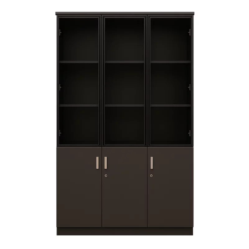 Dulap cu trei uși din aluminiu și sticlă –W1200*D400*H2000