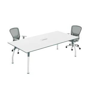 Masă de conferință cu design modern, blat din melamină și picioare metalice W2200*D1100*H750