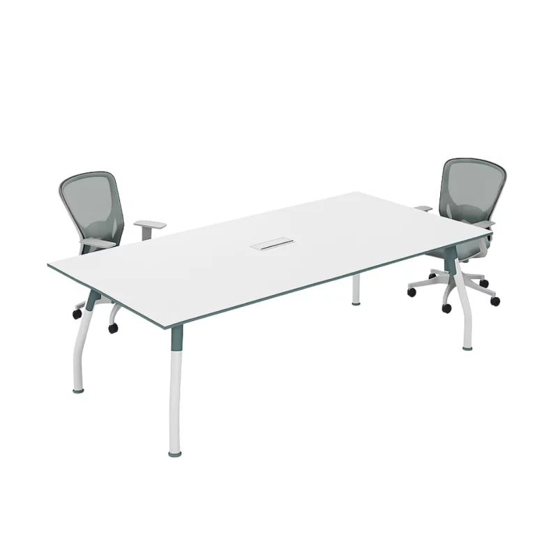 Masă de conferință cu design modern, blat din melamină și picioare metalice W2200*D1100*H750