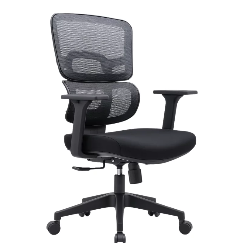 Scaun de birou ergonomic cu spătar din mesh și reglaje multiple-W720*D640*H1060-1155mm