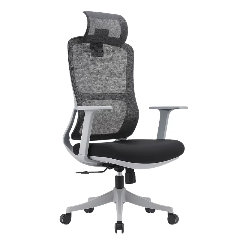 Scaun de birou ergonomic cu tetieră reglabilă și suport lombar ajustabil –W680*D640*H1160-1330mm