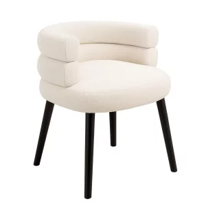 Модерен кръгъл стол, тапициран с текстил и метални крака