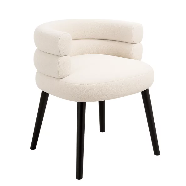 Модерен кръгъл стол, тапициран с текстил и метални крака