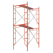 Acél mozgatható állvány H4000L1800W900 mm, 4 darab átlós merevítővel és 2 platformmal.