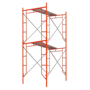 Acél mozgatható állvány H4000L1800W900 mm, 4 darab átlós merevítővel és 2 platformmal.