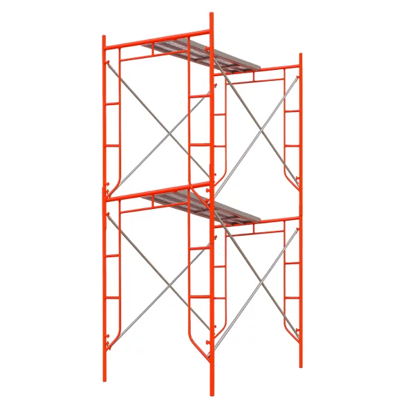 Acél mozgatható állvány H4000L1800W900 mm, 4 darab átlós merevítővel és 2 platformmal.