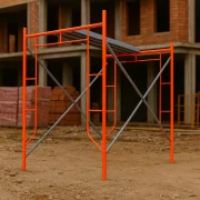 Andamio móvil de acero H2000L1800W1219 mm con 2 juegos de diagonales y una plataforma.