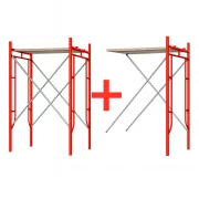 Járható acél állvány toldat H2000L1800W1219, 2 ferde merevítő készlettel és egy platformmal