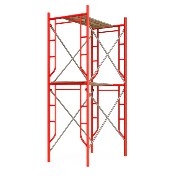 Acél mozgatható állvány H4000L1800W1219 mm, 4 darab átlós merevítővel és 2 platformmal.