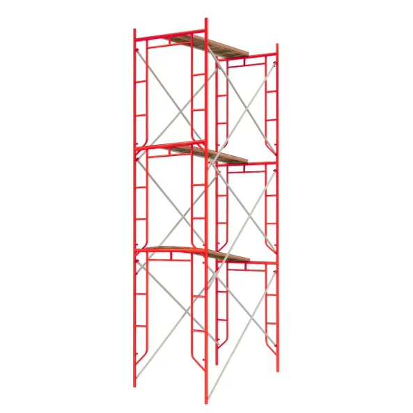Acél gördíthető állvány H6000L1800W1219 mm, 6 ferde merevítő készlettel és 3 platformmal