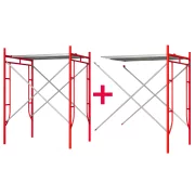 Járható acél állvány toldat H2000L1800W1524, 2 ferde merevítő készlettel és egy platformmal
