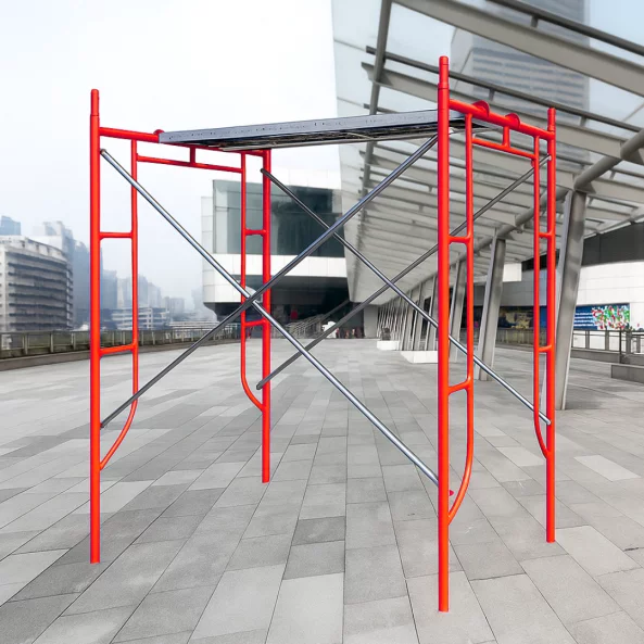 Acél mozgatható állvány H2000L1800W1524 mm, 2 darab átlós merevítővel és egy platformmal.