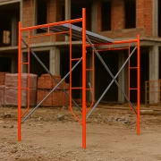 Acél mozgatható állvány H2000L1800W1524 mm, 2 darab átlós merevítővel és egy platformmal.