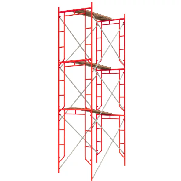 Acél gördíthető állvány H6000L1800W1524 mm, 6 ferde merevítő készlettel és 3 platformmal