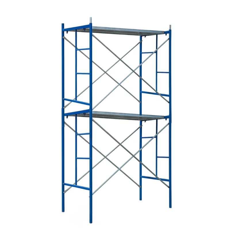 Schela circulabila -albastra- din otel H4000*L1800*W1219 mm cu 4 seturi de diagonale și 2 platforme