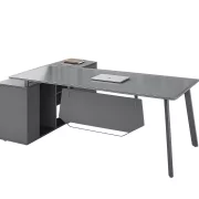 Birou Managerial cu blat din sticlă – 1600×800×750 mm